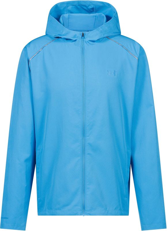 Ua Launch Hooded Jacket - Blau - Waterafstotend en Winddicht