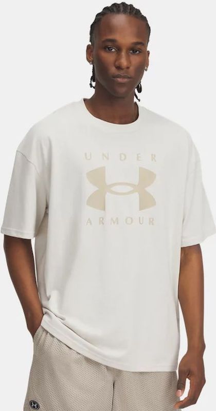 Under Armour - UA M HW OS Branded SS-WHT - Sport T-shirt - Wit - Korte Mouw