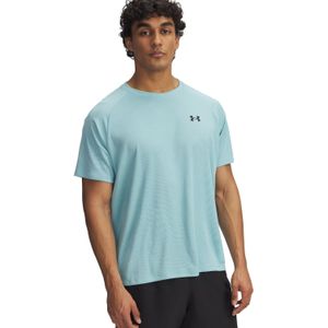 Under Armour - Tech Textured - T-shirt - Blauw - Sneldrogend, Gerecycled Polyester