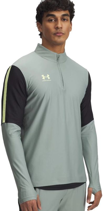 Under Armour - Challenger Pro - Trainingstrui - Mintgroen/Zwart/Neongeel - Geïntegreerde Duimgaten, Sneldrogend Materiaal