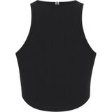 Under Armour - Rival Rib - Crop Top - Zwart - 4-Way Stretch Materiaal