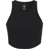 Under Armour - Rival Rib - Crop Top - Zwart - 4-Way Stretch Materiaal