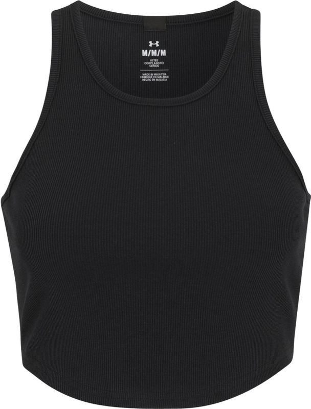 Under Armour - Rival Rib - Crop Top - Zwart - 4-Way Stretch Materiaal