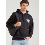 VANS - Sweatshirt 'Scratched Records' - Lichtgrijs - Capuchon - Losse Pasvorm