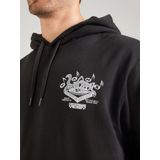 VANS - Sweatshirt 'Scratched Records' - Lichtgrijs - Capuchon - Losse Pasvorm
