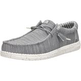 HEYDUDE - Wally Stretch Sox - Instapper - Grey - Mesh, Ultralicht, Uitneembaar Traagschuim Voetbed
