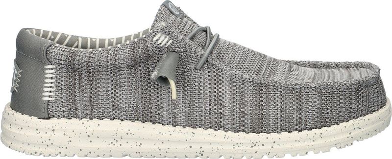 HEYDUDE - Wally Stretch Sox - Instapper - Grey - Mesh, Ultralicht, Uitneembaar Traagschuim Voetbed