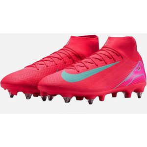 Nike Zoom Mercurial Superfly 10 Academy IJzeren-Nop Voetbalschoenen (SG) Anti-Clog Rood Turquoise Roze
