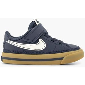 Nike - Court Legacy - Tennisschoenen - Thunder Blue/Sail - Duurzaam Leer, Klittenbandsluiting