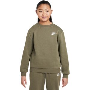 Nike - Sportswear Club Fleece Crew - Sweater - Olijfgroen - Kids