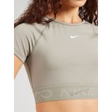 Nike - Pro Dri-FIT Crop Short Sleeve Top - Light Army - Dames