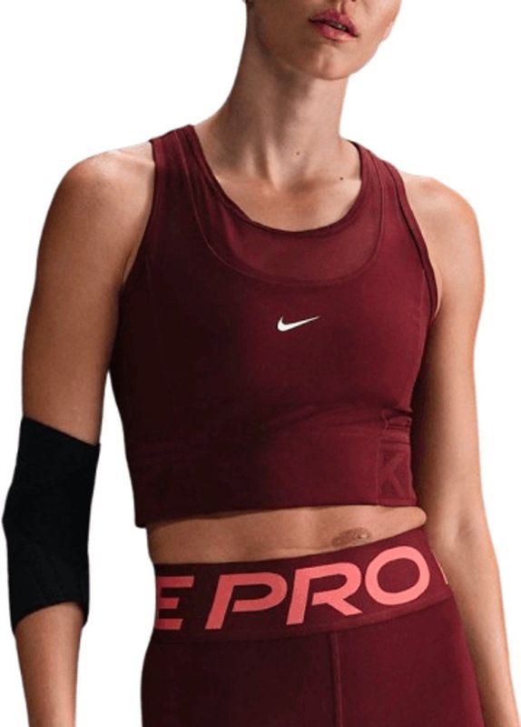 Nike Pro Dri-Fit - Cropped Tank Top - Rood/Wit - Dames
