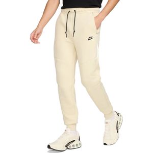 Nike - Tech Fleece - Joggingbroek - Gebroken Wit Zwart - Katoen Polyester