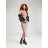 Ribbed Midi Dress - Bruin - Midi-jurk