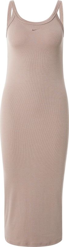 Ribbed Midi Dress - Bruin - Midi-jurk