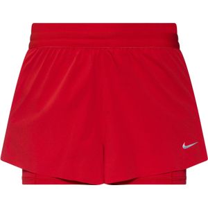 Nike Swift Dri-Fit HJ5376-696 Short de course 2 en 1 avec taille moyenne pour femme, gris clair Crimson/argenté réfléchissant, taille L