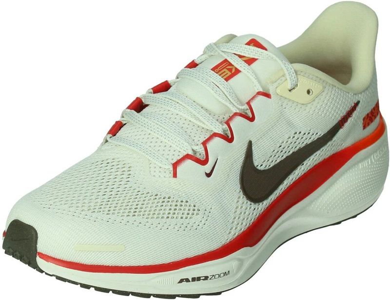 Nike - Pegasus 41 - Hardloopschoenen - Beige/Rood - Geweven Mesh - ReactX Schuim