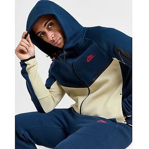 Nike - Tech Fleece - Vest - Donkerblauw - Beige - Rood