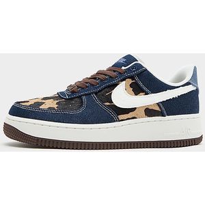 Nike - Air Force 1 '07 - Sneakers - Blauw - Textiel - Dierenprints met Denim Overlays