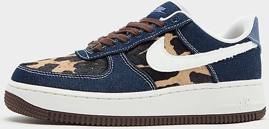 Nike - Air Force 1 '07 - Sneakers - Blauw - Textiel - Dierenprints met Denim Overlays