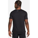 Nike - Miler Flash Dri-FIT UV - Hardloop T-shirt - Zwart - Korte Mouw