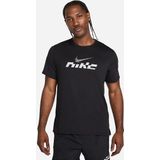 Nike - Miler Flash Dri-FIT UV - Hardloop T-shirt - Zwart - Korte Mouw