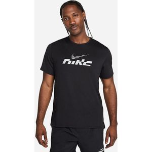 Nike - Miler Flash Dri-FIT UV - Hardloop T-shirt - Zwart - Korte Mouw