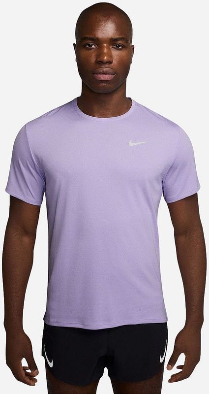 heren nike dri fit uv miler purple jersey met korte mouwen