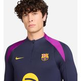 Nike - FC Barcelona Strike Trainingstrui - Donkerblauw Felpaars Goud - 1/4-Zip 2025-2026