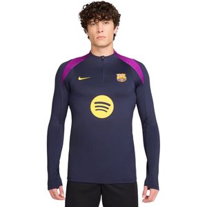 Nike - FC Barcelona Strike Trainingstrui - Donkerblauw Felpaars Goud - 1/4-Zip 2025-2026