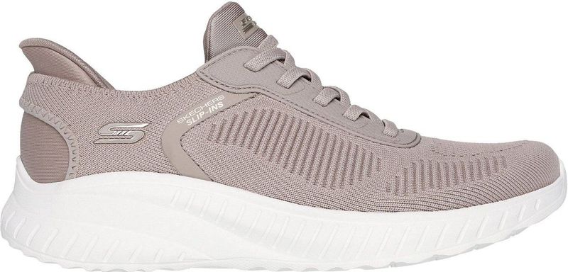 Skechers Dames Bobs Squad Chaos-Daily Inspiration Handsfree Slip-ins Sneaker, Taupe, 7 US Wide