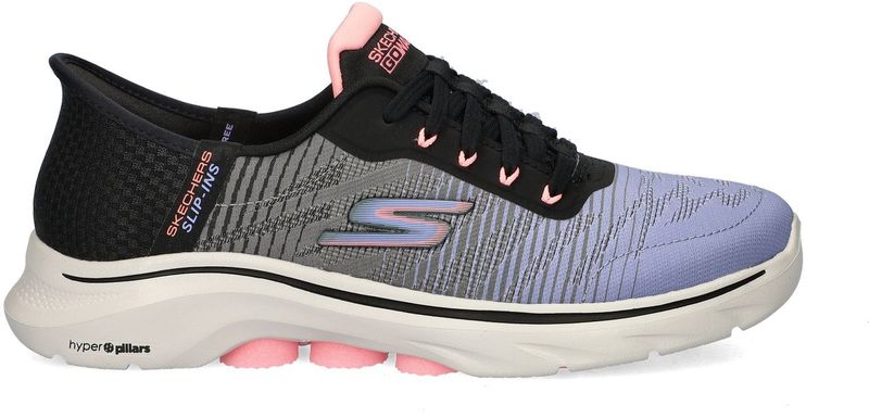 Skechers - GO Walk 7 - Orthopedische Slippers - Zwart - Slip-Ins Multicolor Engineered Monomesh Lace Up
