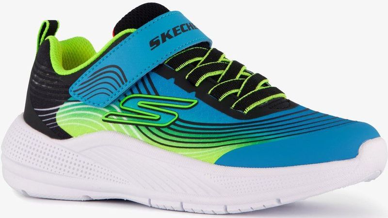 Skechers - Microspec Advance - Sneakers - Blauw/Groen - Polyester