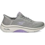 Skechers - Go Walk Arch Fit 2.0 - Dames Instappers - Grijs - Textiel