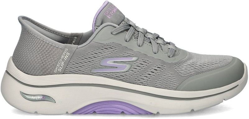 Skechers - Go Walk Arch Fit 2.0 - Dames Instappers - Grijs - Textiel