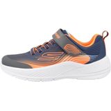 Skechers - Veterschoenen - Navy/Oranje - Textiel - Klittenbandsluiting