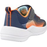 Skechers - Veterschoenen - Navy/Oranje - Textiel - Klittenbandsluiting