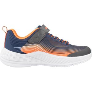 Skechers - Veterschoenen - Navy/Oranje - Textiel - Klittenband en Elastische Veters