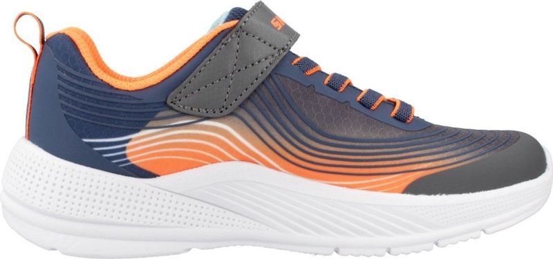 Skechers - Veterschoenen - Navy/Oranje - Textiel - Klittenbandsluiting