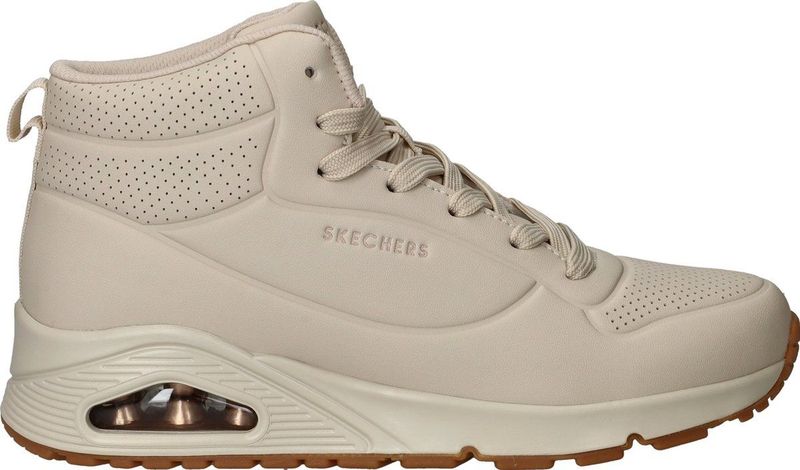 Skechers - Uno Stand - Sneakers - Off White - Duraleer - Hoge sneaker met Veters