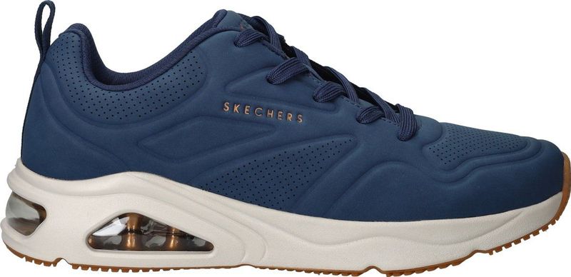 Skechers - Lace-Up Sneaker - Blauw - Synthetisch Leer