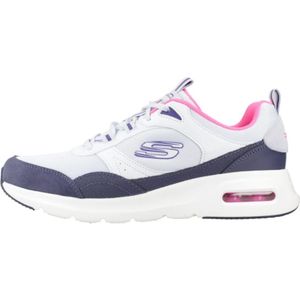 Skechers - Skech-Air Court - Sneakers - Zwart - Leren Bovenwerk, Schokabsorptie