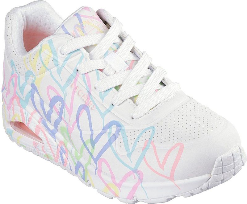 SKECHERS - Uno - Sneakers Laag - Blauw - Lichtblauw - Rosa - Wit