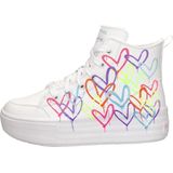 Skechers Hyperlift Fashion Boot voor meisjes - Wit Multi - Canvas bovenwerk