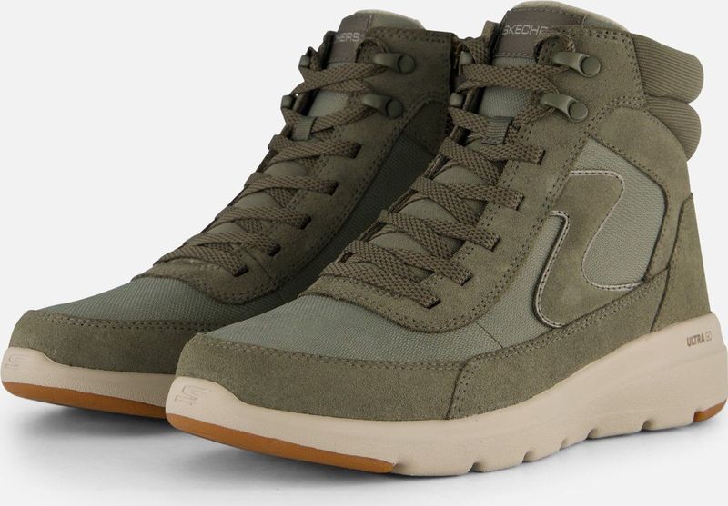 Skechers Glacial Ultra Wanderlust Dames Laarzen Olijfgroen