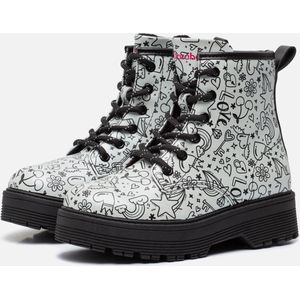 Skechers Gravlen Hi Enkellaars, Zilver/Zwart, 10 UK Kind, Zilver Zwart, 10 UK Child