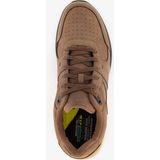 Skechers - Netson - Heren Sneaker - Bruin - Leer/Textiel/Rubber - Waterdicht