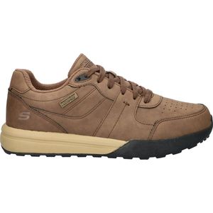 Skechers - Netson - Heren Sneaker - Bruin - Leer/Textiel/Rubber - Waterdicht
