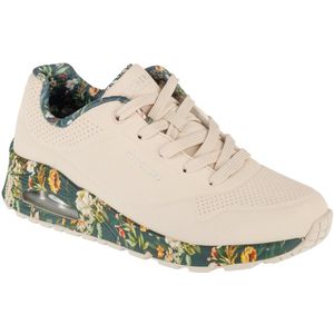 Skechers Uno Majestic Garden 155583WMLT White/Multi (weiß) - sportlicher Schnürschuh - Damenschuhe Top Trends, Weiß für Damen, beige, Gr. 40 EU