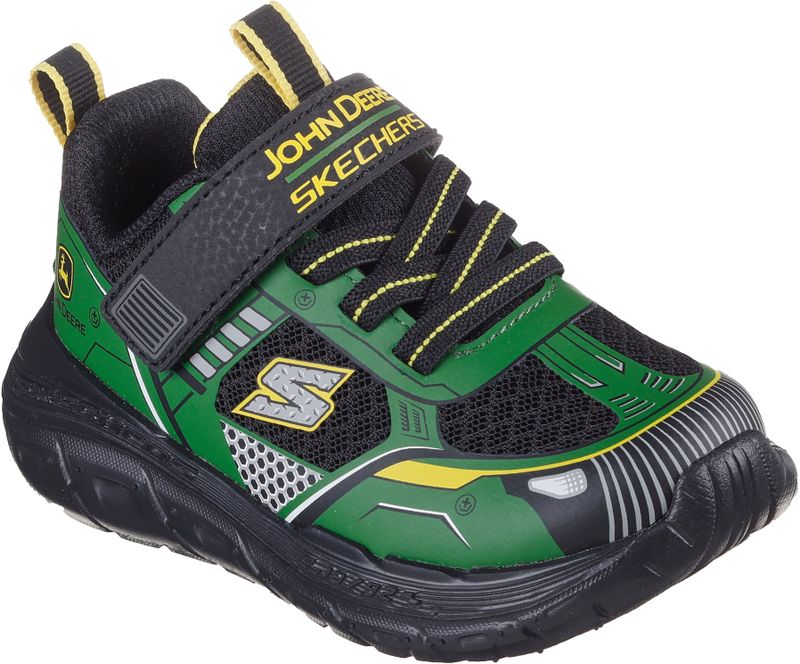 John Deere - Klittenbandschoen - Groen/Zwart - Elastiek - Laag